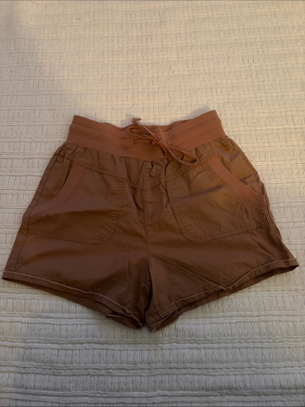 Women's Athletic Drawstring Shorts - Brown